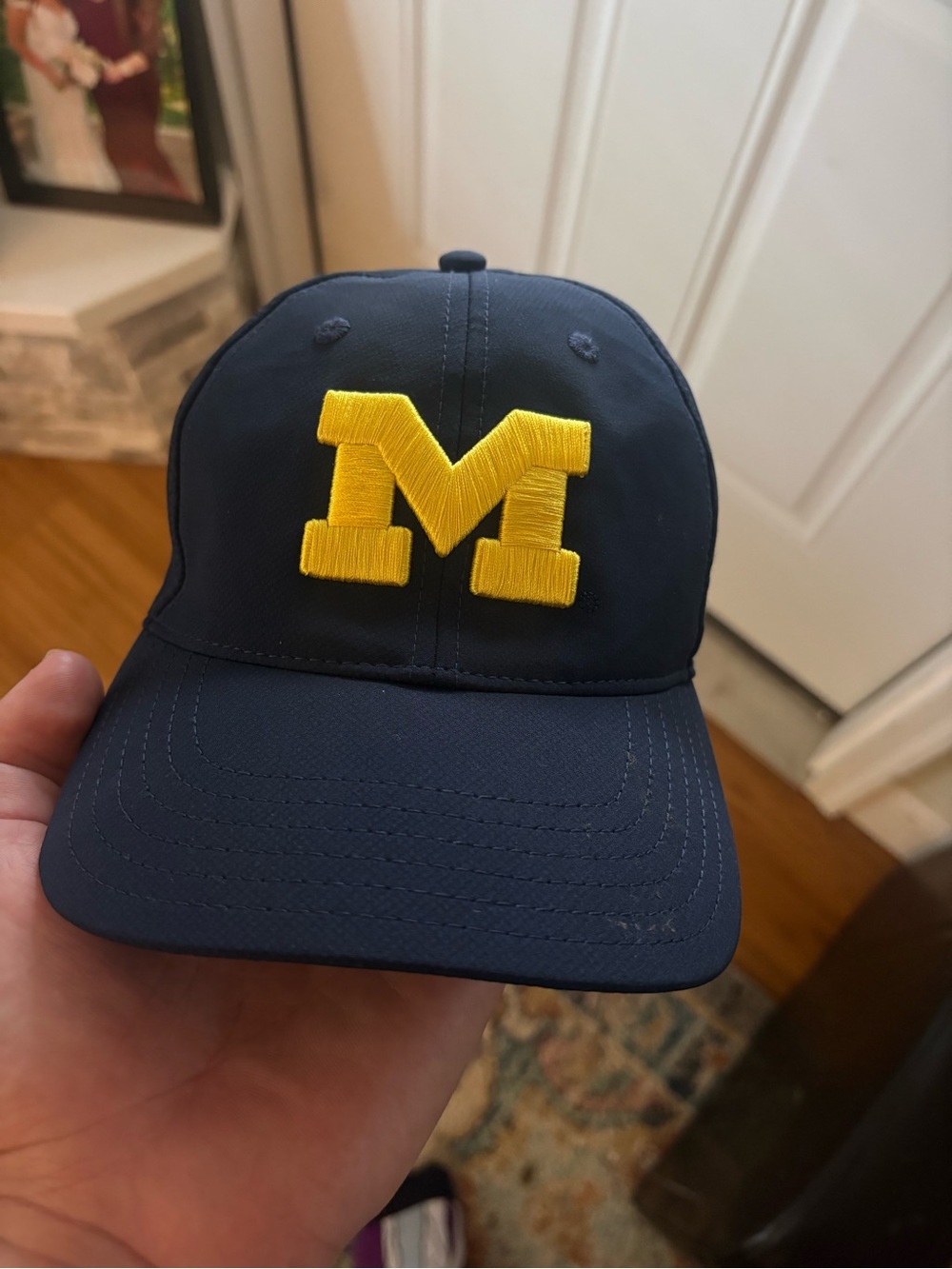 Michigan U Navy Baseball Cap with Yellow 'M' Embroidered Logo